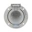 Locking Flanged Inlet w/ Lid, #10-6Awg, 50A, 480V, Back Wiring, Steel, 3-Pole, 4-Wire, Steel, CS8477