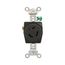 Safety Grip Locking Receptacle, #14-8 Awg 15A, 250V, Black, L6-15, 2-Pole 3-Wire, CWL615R