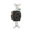 Safety Grip Locking Receptacle, #14-8 Awg 15A, 277V, Black, L7-15, 2-Pole 3-Wire, CWL715R
