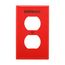 Duplex Receptacle Wallplate, Premarked "Emergency", 10% Deeper Than Standard, Red, 1-Gang, EM5132RD-BOX
