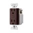 Plt Wi-Fi Smart Duplex Receptacle, Neutral Required, 120V, Split Control 15A, 1/2 Hp, 120V Brown, EWFTRCR15-B-BX-L