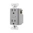 Plt Wi-Fi Smart Duplex Receptacle, Neutral Required, 120V, 15A, 1/2 Hp, 120V, Push Button, Gray, EWFTRCR15-GY-BX-L