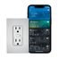 Plt Wi-Fi Smart Duplex Receptacle, 120V, Split Control 15A, 1/2 Hp, 120V Silver Granite, EWFTRCR15-SG-BX-L