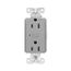 Plt Wi-Fi Smart Duplex Receptacle, Weather Resistant, 120V, Split Control 15A, 1/2 Hp, 120V Gray, EWFWRCR15-GY-BX-L