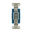 Ezlink Modular Toggle Switch, 15 A, 120-277 Vac, 60 Hz, Single-Pole, Three-Wire, Gray, EZ1201GY
