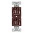 Ezlink Modular Duplex Receptacle, 15 A, 125 Vac, 60 Hz, Dual Controlled, 3-Wire, Brown, EZ5262CDB