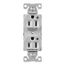 Ezlink Modular Duplex Receptacle, 15 A, 125 Vac, 60 Hz, Dual Controlled, 3-Wire, Gray, EZ5262CDGY