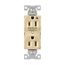 Ezlink Modular Duplex Receptacle, 15 A, 125 Vac, 60 Hz, Half Controlled, 3-Wire, Ivory, EZ5262CHV