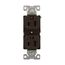 Ezlink Modular Duplex Receptacle, 15 A, 125 Vac, 60 Hz, Split Control, Nema 5-15R, 3-Wire, Brown, EZ5262SCB