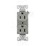 Ezlink Modular Duplex Receptacle, 15 A, 125 Vac, 60 Hz, Split Control, Nema 5-15R, 3-Wire, Gray, EZ5262SCGY