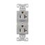 Ezlink Modular Duplex Receptacle, 20 A, 125 Vac, 60 Hz, Dual Controlled, 3-Wire, Gray, EZ5362CDGY