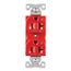 Ezlink Modular Duplex Receptacle, 20 A, 125 Vac, 60 Hz, Dual Controlled, Nema 5-20R, 3-Wire, Red, EZ5362CDRD