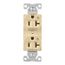 Ezlink Modular Duplex Receptacle, 20 A, 125 Vac, 60 Hz, Dual Controlled, 3-Wire, Ivory, EZ5362CDV