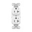 Ezlink Modular Duplex Receptacle, 20 A, 125 Vac, 60 Hz, Dual Controlled, 3-Wire, White, EZ5362CDW