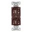 Ezlink Modular Duplex Receptacle, 20 A, 125 Vac, 60 Hz, Half Controlled, 3-Wire, Brown, EZ5362CHB