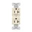 Ezlink Modular Duplex Receptacle, 20 A, 125 Vac, 60 Hz, Half Controlled, 3-Wire, Light Almond, EZ5362CHLA