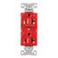 Ezlink Modular Duplex Receptacle, 20 A, 125 Vac, 60 Hz, Half Controlled, Nema 5-20R, 3-Wire, Red, EZ5362CHRD