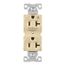 Ezlink Modular Duplex Receptacle, 20 A, 125 Vac, 60 Hz, Half Controlled, 3-Wire, Ivory, EZ5362CHV