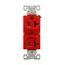 Ezlink Modular Duplex Receptacle, 20 A, 125 Vac, 60 Hz, Nema 5-20R, Three-Wire, Red, EZ5362RD