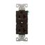 Ezlink Modular Duplex Receptacle, 20 A, 125 Vac, 60 Hz, Split Control, Nema 5-20R, 3-Wire, Brown, EZ5362SCB