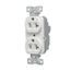 Ezlink Modular Duplex Receptacle, 20 A, 125 Vac, 60 Hz, Nema 5-20R, Three-Wire, White, EZ5362W