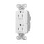 Ezlink Modular Decorator Receptacle, 15 A, 125 Vac, 60 Hz, Dual Controlled, 3-Wire, White, EZ6262CDW