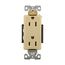 Ezlink Modular Decorator Receptacle, 15 A, 125 Vac, 60 Hz, Nema 5-15R, Three-Wire, Ivory, EZ6262V
