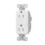 Ezlink Modular Decorator Receptacle, 15 A, 125 Vac, 60 Hz, Nema 5-15R, Three-Wire, White, EZ6262W