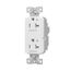 Ezlink Modular Decorator Receptacle, 20 A, 125 Vac, 60 Hz, Dual Controlled, 3-Wire, White, EZ6362CDW