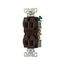 Ezlink Modular Duplex Hg Receptacle, 15 A, 125 Vac, 60 Hz, Brown, Three-Wire, EZ8200B