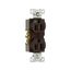 Ezlink Modular Duplex Hg Receptacle, 15 A, 125 Vac, 60 Hz, Brown, Three-Wire, EZ8200B