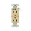 Ezlink Modular Duplex Hg Receptacle, 15 A, 125 Vac, 60 Hz, Ivory, Three-Wire, EZ8200V