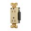 Ezlink Modular Decorator Hg Receptacle, 15 A, 125 Vac, 60 Hz, Ivory, Three-Wire, EZ8262V