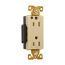 Ezlink Modular Decorator Hg Receptacle, 15 A, 125 Vac, 60 Hz, Ivory, Three-Wire, EZ8262V