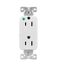 Ezlink Modular Decorator Hg Receptacle, 15 A, 125 Vac, 60 Hz, White, Three-Wire, EZ8262W
