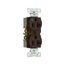 Ezlink Modular Duplex Hg Receptacle, 20 A, 125 Vac, 60 Hz, Brown, Three-Wire, EZ8300B