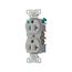 Ezlink Modular Duplex Hg Receptacle, 20 A, 125 Vac, 60 Hz, Gray, Three-Wire, EZ8300GY