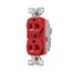 Ezlink Modular Duplex Hg Receptacle, 20 A, 125 Vac, 60 Hz, Red, Three-Wire, EZ8300RD