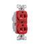 Ezlink Modular Duplex Hg Receptacle, 20 A, 125 Vac, 60 Hz, Red, Three-Wire, EZ8300RD