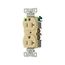 Ezlink Modular Duplex Hg Receptacle, 20 A, 125 Vac, 60 Hz, Ivory, Three-Wire, EZ8300V