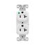 Ezlink Modular Duplex Hg Receptacle, 20 A, 125 Vac, 60 Hz, White, Three-Wire, EZ8300W