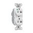 Ezlink Modular Duplex Hg Receptacle, 20 A, 125 Vac, 60 Hz, White, Three-Wire, EZ8300W