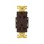 Ezlink Modular Decorator Hg Receptacle, 20 A, 125 Vac, 60 Hz, Brown, Three-Wire, EZ8362B