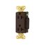 Ezlink Modular Decorator Hg Receptacle, 20 A, 125 Vac, 60 Hz, Brown, Three-Wire, EZ8362B