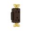 Ezlink Modular Decorator Hg Receptacle, 20 A, 125 Vac, 60 Hz, Brown, Three-Wire, EZ8362B