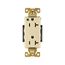 Ezlink Modular Decorator Hg Receptacle, 20 A, 125 Vac, 60 Hz, Ivory, Three-Wire, EZ8362V