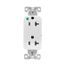 Ezlink Modular Decorator Hg Receptacle, 20 A, 125 Vac, 60 Hz, White, Three-Wire, EZ8362W
