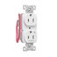 Ezlink Modular Duplex Receptacle, 15 A, 125 Vac, Tamper-Resistant, Half Controlled, White, EZTR5262CHW