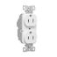 Ezlink Modular Duplex Receptacle, 15 A, 125 Vac, 60 Hz, Tamper-Resistant, 3-Wire, White, EZTR5262W