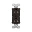 Ezlink Modular Duplex Receptacle, 20 A, 125 Vac, 60 Hz, Tamper-Resistant, 3-Wire, Brown, EZTR5362B